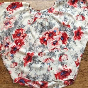 CABI Silk floral blouse XS